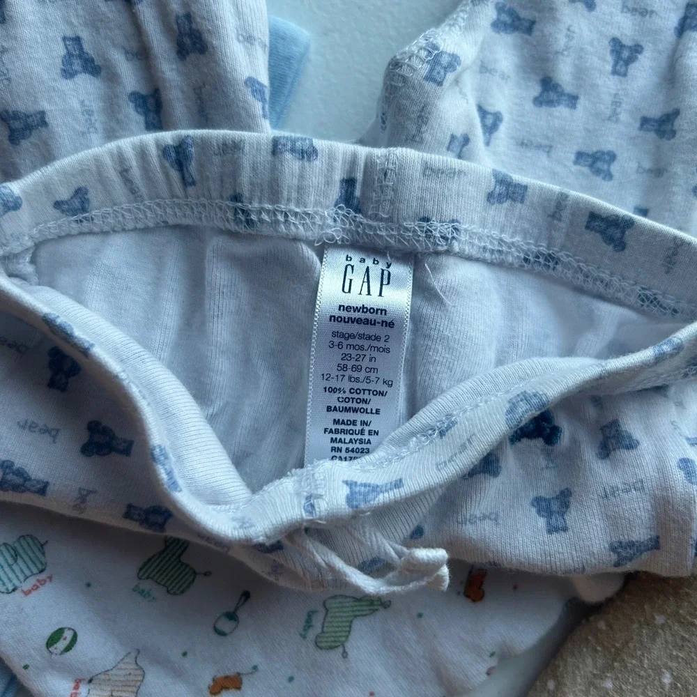 Baby Gap Duck Duck Goose Circo Baby Boy 0-3M Blue Tan Bear Outfit Lot 7pc